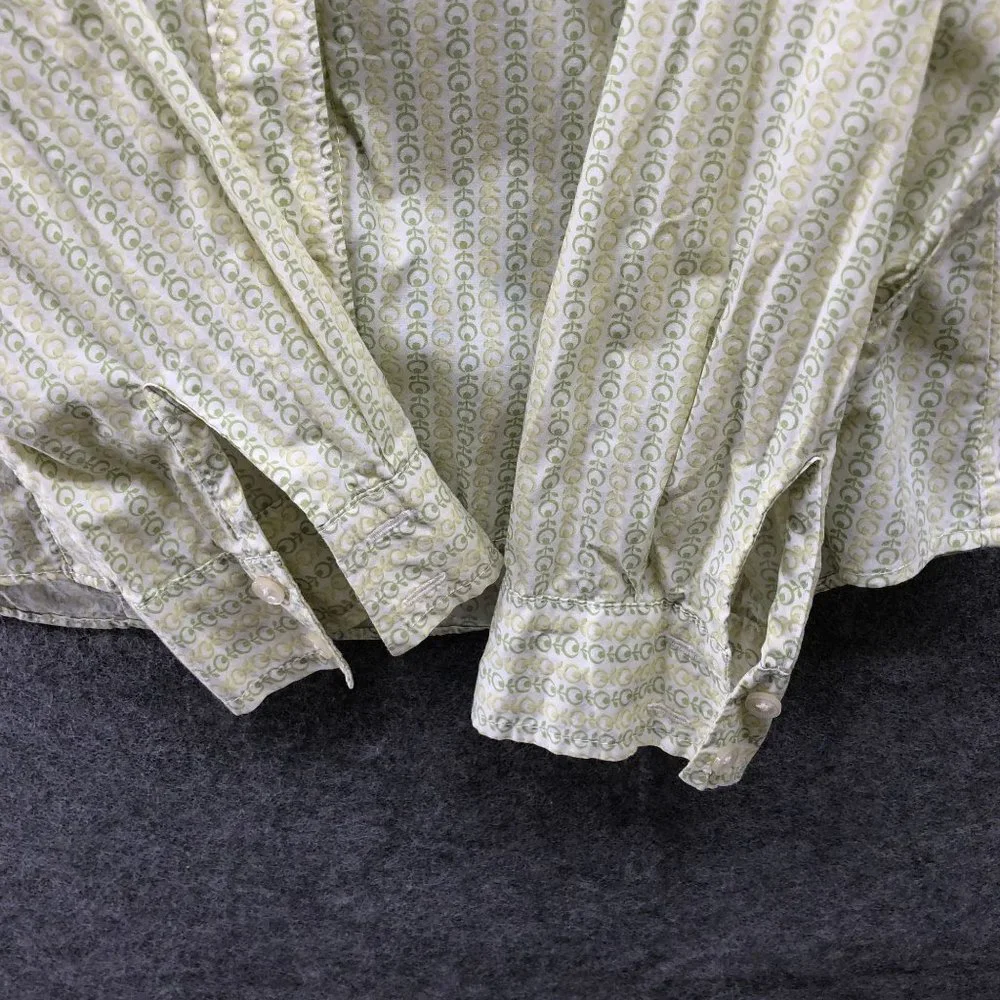 Gap Girls XXL 14-16‎ Long Sleeve Button Up Shirt Lightweight Lime Utility Floral
